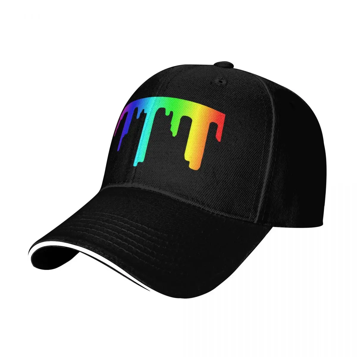 Rainbow Paint Drip Baseball Cap Casual Daily Wear Quick Dry Performance Cotton Twill Breathable