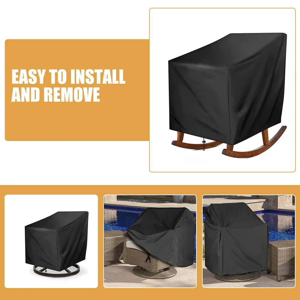Patio Swivel Leisure Chair Cover 210D Oxford Fabric Waterproof Easy Install Removable Secure Fit for Outdoor Rocking Chairs All