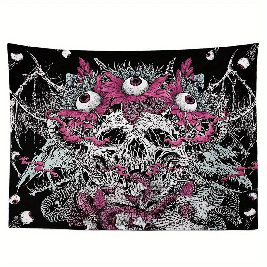 Eerie Monster Tapestry: Gothic Horror Wall Art for a Spooky, Dramatic, Unique, and Captivating Decor Statement
