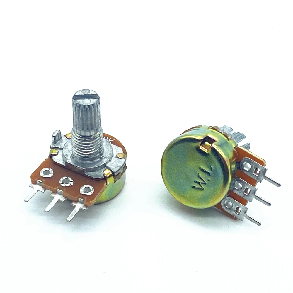 WH148 Linear Potentiometer 15mm Shaft With Nuts And Washers 3pin WH148 B1K B2K B5K B10K B20K B50K B100K B250K B500K B1M