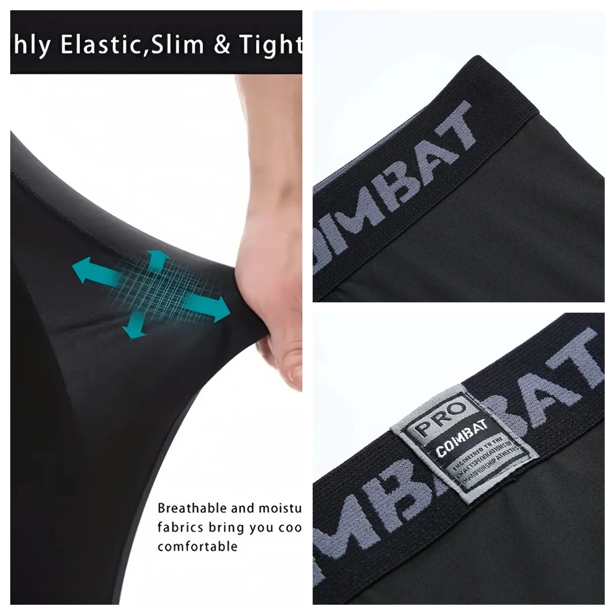Men's Compression Leggings High Elastic Quick Dry Breathable Sports Base Layer for Gym Running Basketball Workout