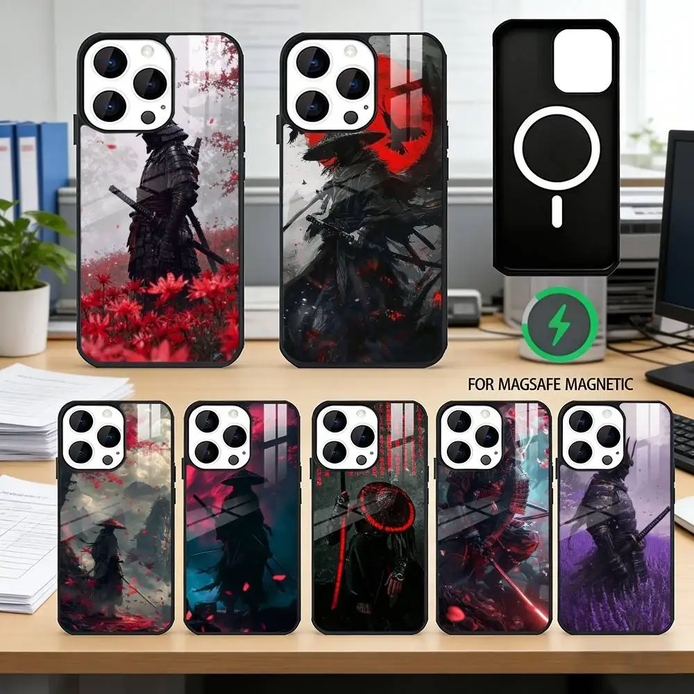 J-Japanese B-Bushido S-Samurai Phone Case For iPhone17,16,15,14,13,12,11 Plus,Pro Magnetic with Magsafe Wireless Charging