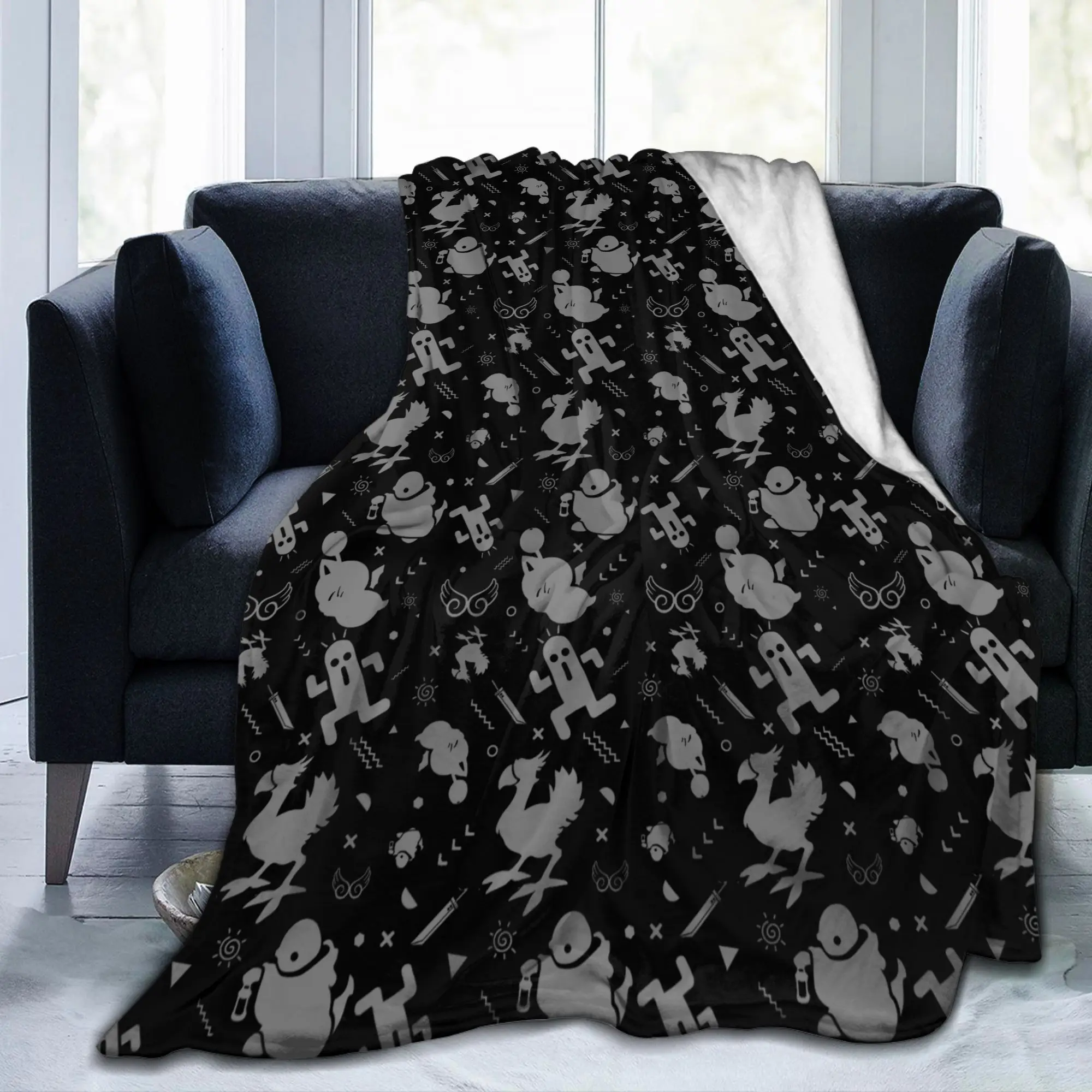 Finals Fantasys Pattern Blanket Flannel Game  Ultra-Soft Throw Blankets for Car Sofa Couch Bedspread
