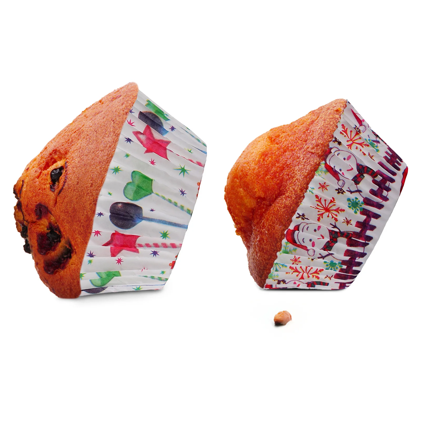 

400 шт., бумажные стаканчики для рождественских кексов, жиронепроницаемые термостойкие стаканчики для выпечки для кексов, вечерние рождественские чашки для кексов