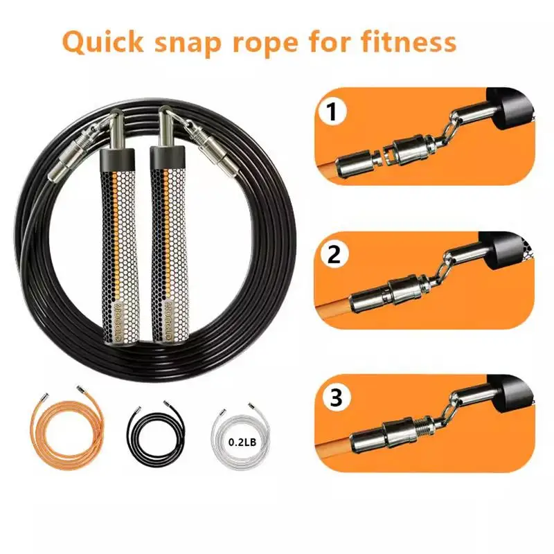 Fitness 3 Rope Buckle Jump Rope Weighted Skipping Rope Weight Bearing Steel Wire Skipping Rope For Fitness Lose Weight Equipment