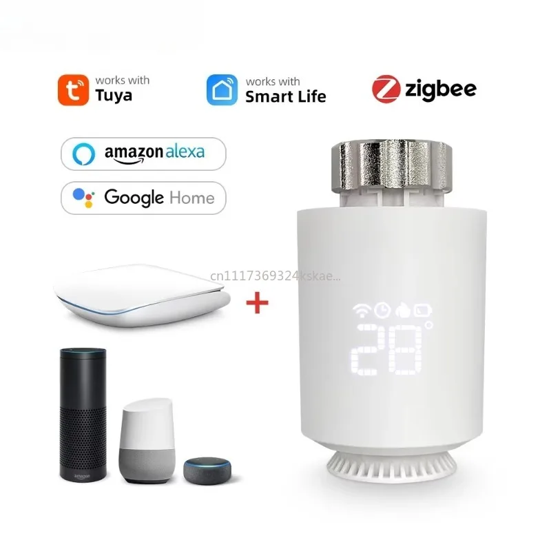 TRV06 Tuya Zigong Intelligent Radiator Thermostatic Valve Vertical Installation Application Control Easy Installation Work