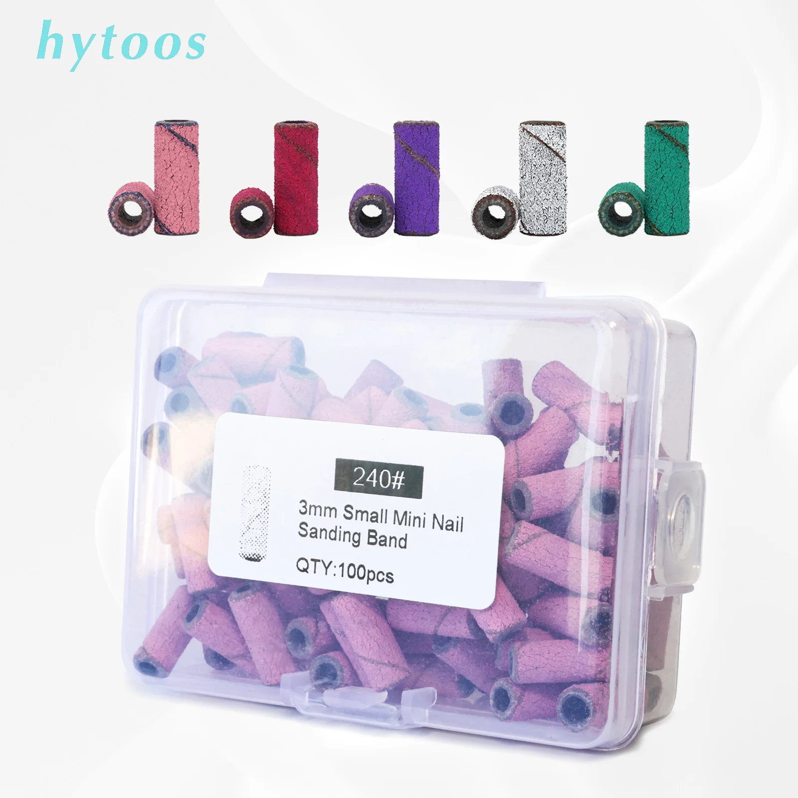 HYTOOS 3mm Küçük Zımpara Bantları Tırnak Matkap Ucu Mini Kum Bandı Dosya Parlatma Çivi Tırnak Eti Temiz Hiçbir Paslanmaz Çelik Mandrel Bit