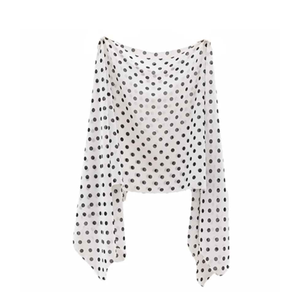 

Bohemian Mesh Transparent Sunscreen Cover-up Polka Dot Elegant Beach Cover-Up Loose Fit Cloak Pullover Cover Shirt Holiday