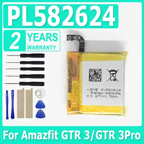 Nuovissima batteria di ricambio per orologio PL582624 per batterie Amazfit GTR 3 GTR 3 Pro 3Pro + strumenti gratuiti