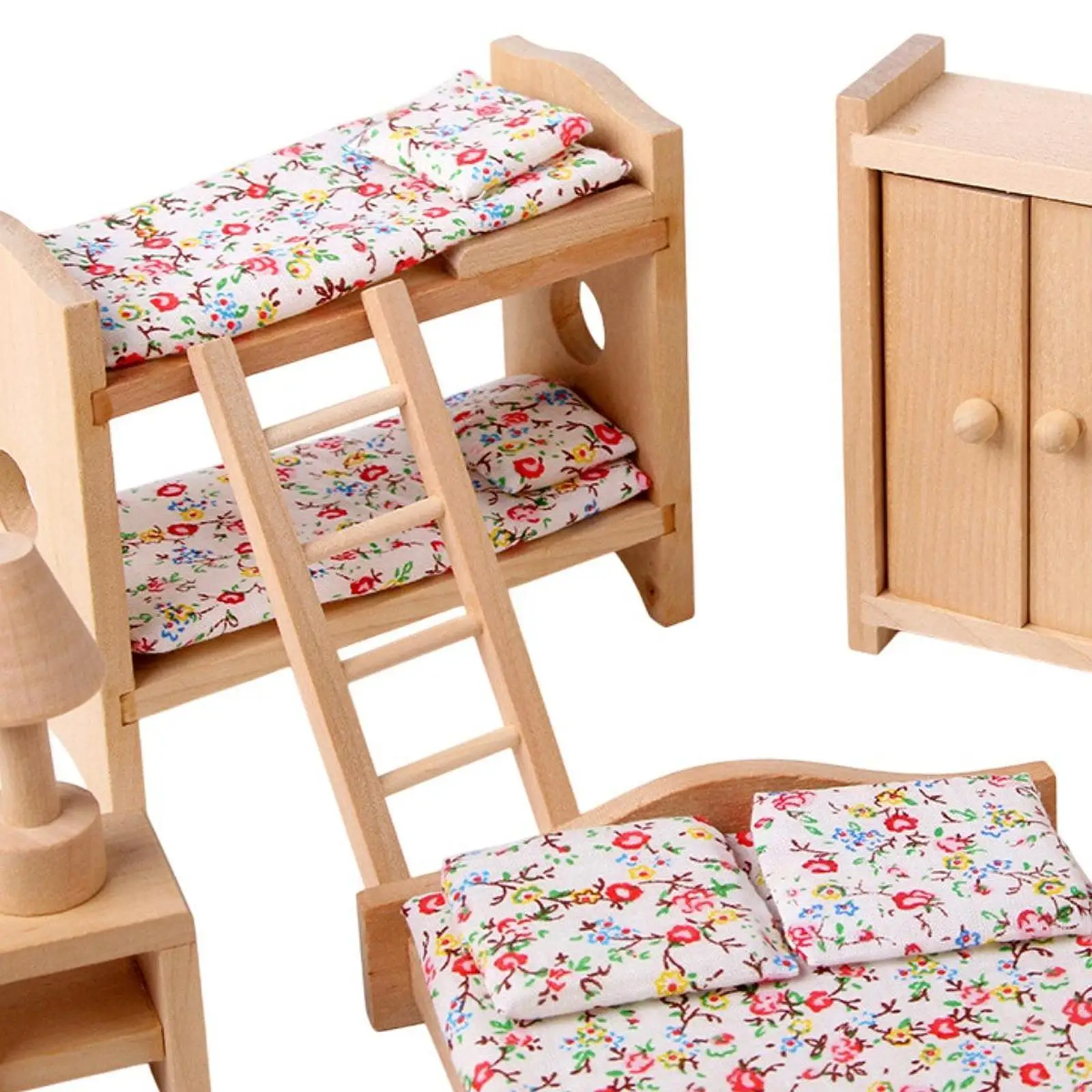 Wooden Dollhouse Furniture Set DIY Hobby Crafts for Toddlers 3+ Kids Girls