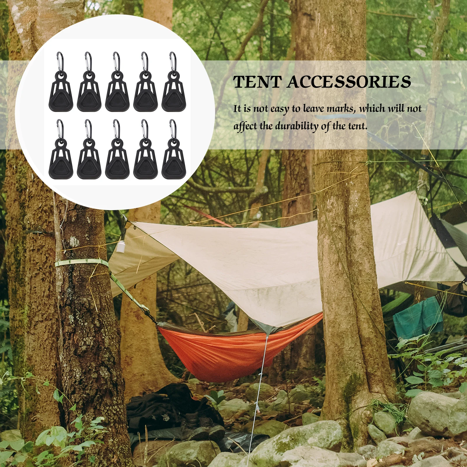 

10Sets Tent Clamps Practical Compact Design Easy Install Camping Tarp Clips Outdoor Use Tarp Clips Tent Accessories