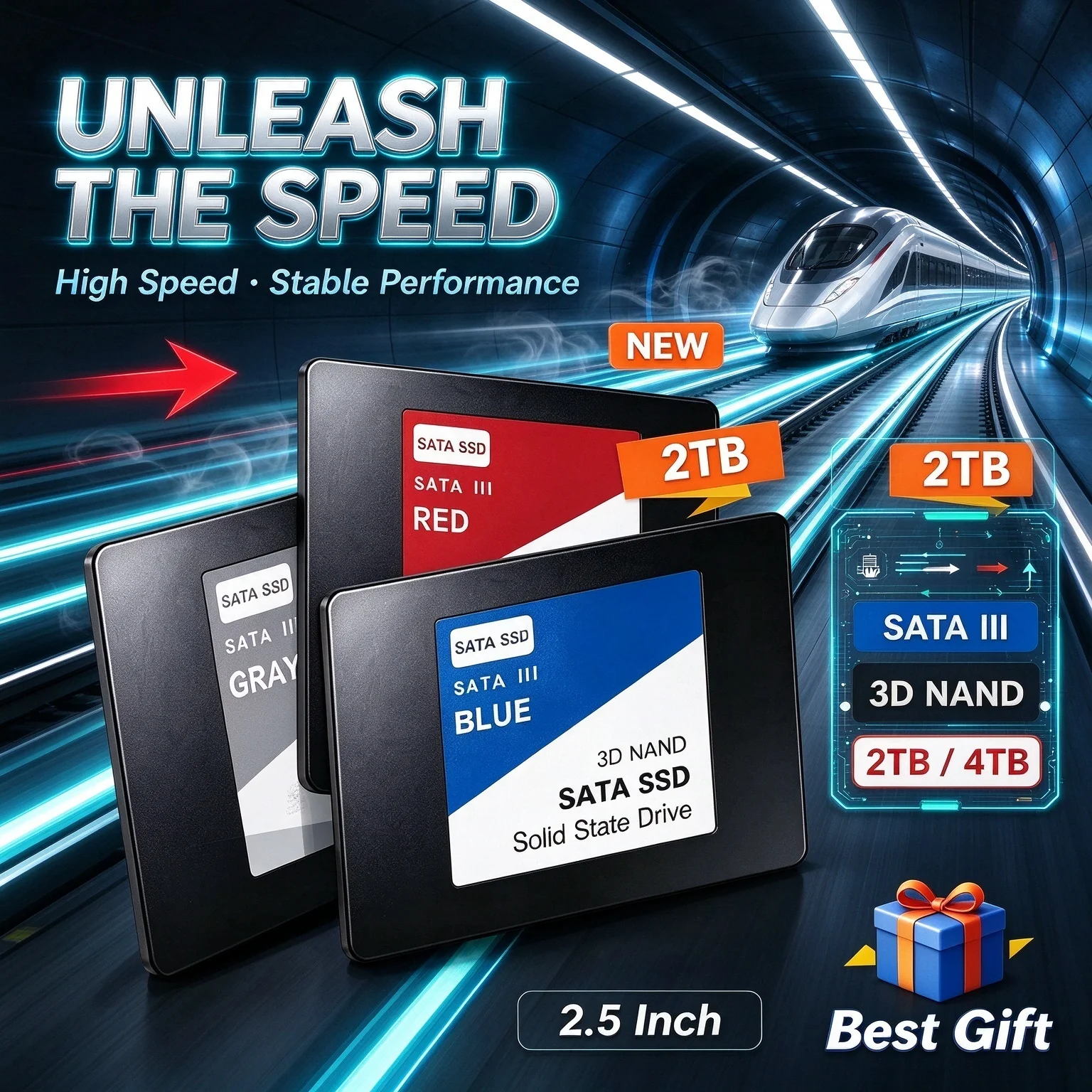 Internal Solid State Drive NEW SATA 3 Hard Drive SSD Large Storage Capacity Hard Drive Disk 4TB For Laptop Capacity Secure
