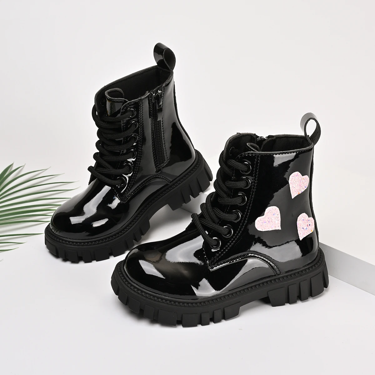 Girls Autumn/Winter Fashion New Round Toe Soft/Cute Thick-soled Zipper Cute Short Boots Baby Light and Elegant Thick-soled Boots