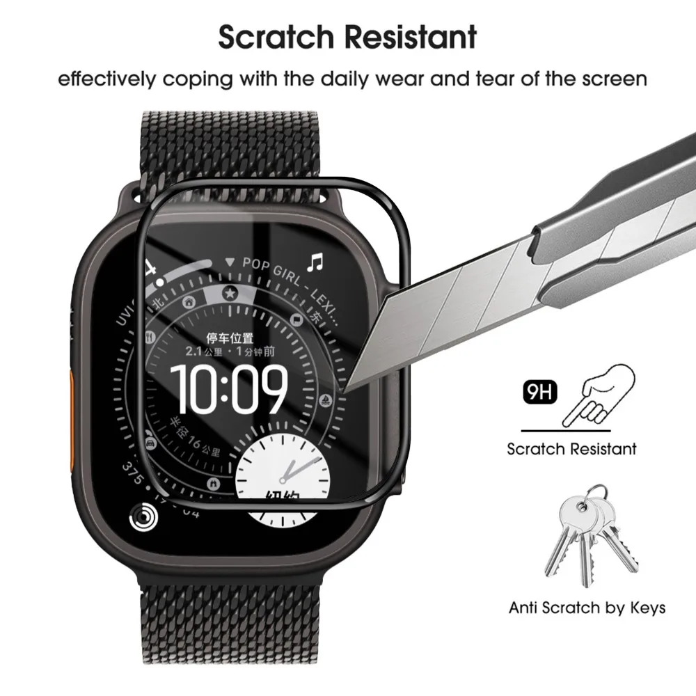 1/3/5 قطعة HD واقي شاشة منحني كامل لساعة أبل الترا 3 2 1 49 مللي متر واقية لسلسلة Iwatch 10 11 46 مللي متر 42 مللي متر وليس الزجاج