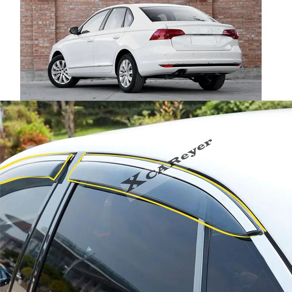 

For VW Volkswagen Bora 2016 2017 2018 Car Body Styling Sticker Plastic Window Glass Wind Visor Rain/Sun Guard Vent Parts