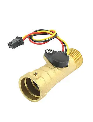 1-30L/min G1/2 Threaded Brass Body Wired Hall Luquid Water Flow Sensor Flowmeter SEN-HZ21FB2