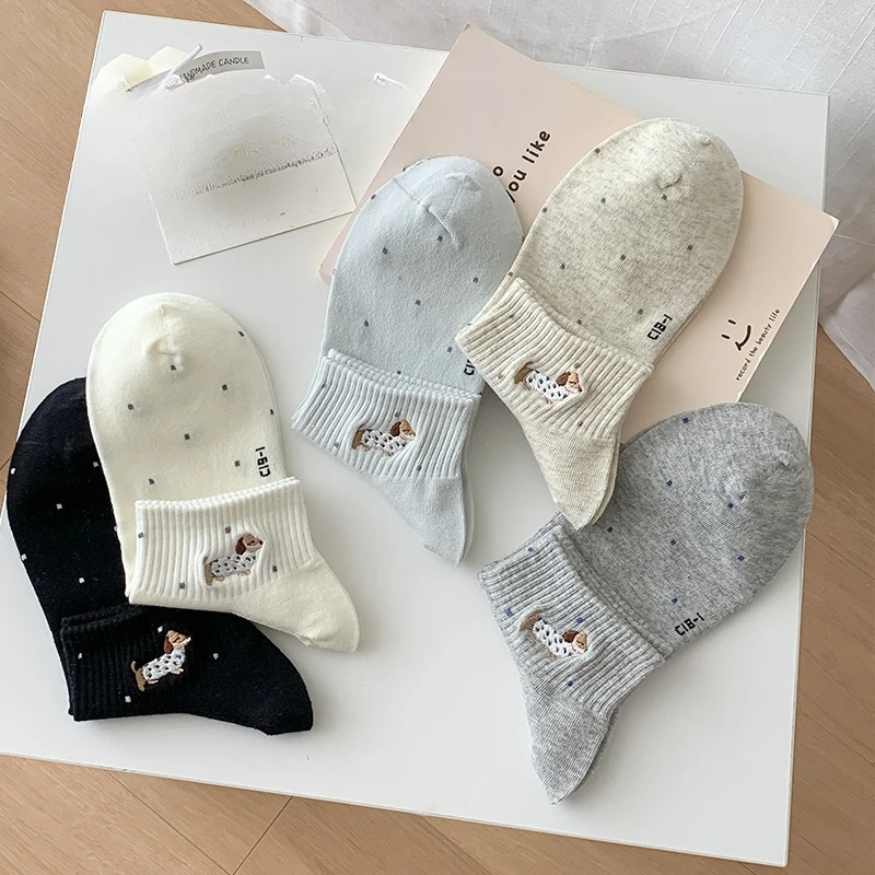 1/5 Paar Socken für Damen im Frühling und Sommer, süße, weiche, hautfreundliche, atmungsaktive, schweißabsorbierende, vielseitige Socken