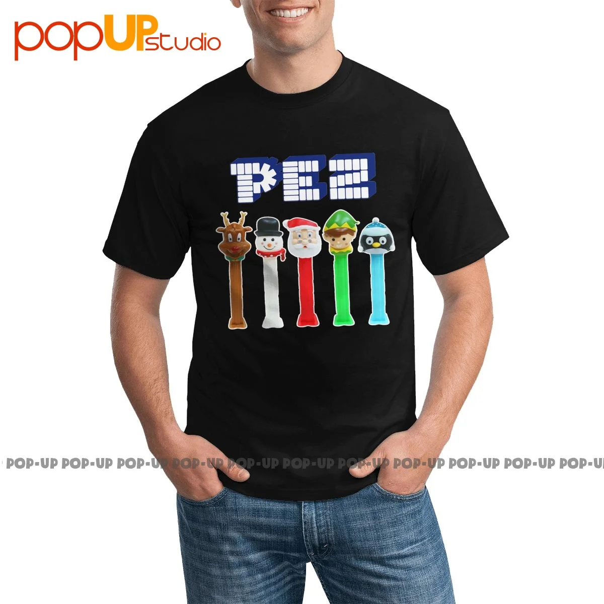 Vtg Pez Candies Christmas Pez Dispensers T-shirt Unisex Classic Hot Selling Tee Shirt