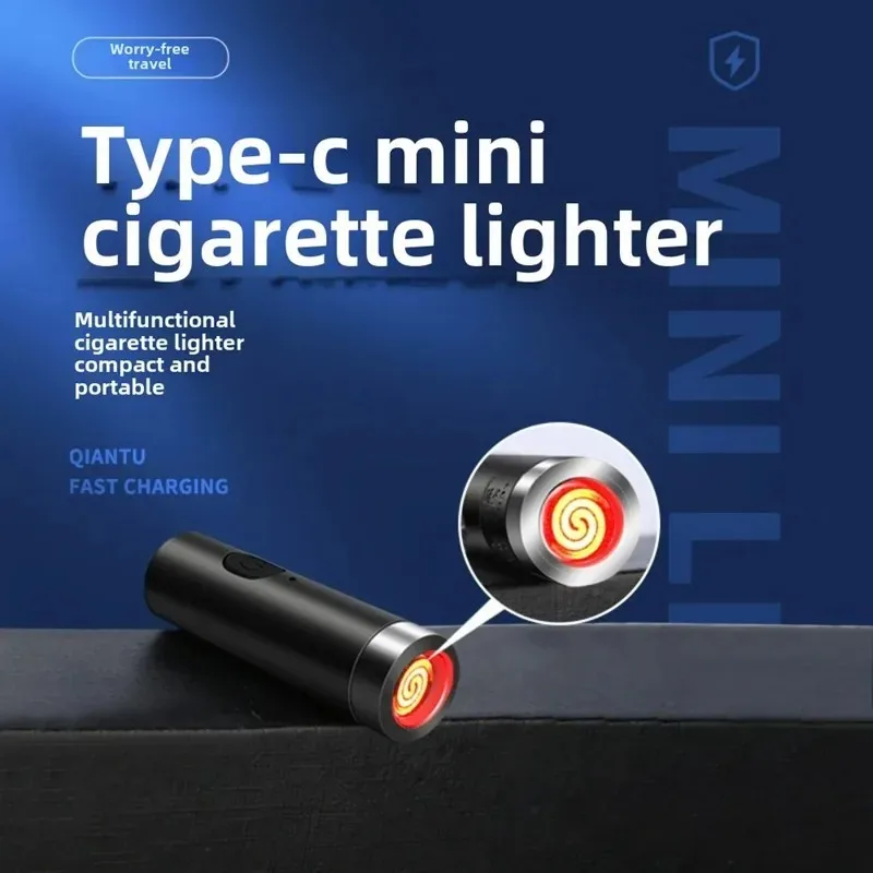 

1Pc Portable Mini TYPE-C Windproof Energy-saving Outdoor Vehicle-mounted Cigarette Windproof Cigarette Keychain