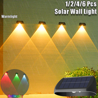 1/2/4/6 Pcs Solar Wall Light Outdoor LED Lamp Courtyard Lighting Garden Decoration for Porch Yard Fence Exterior Wall Lights