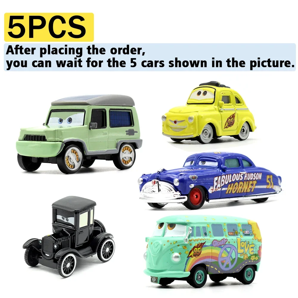 5 Pz/set Hot Disney Vendita Pixar Cars Saetta McQueen Fillmore 1:55 Modello In Metallo Auto Da Corsa Giocattoli Regali Per Bambini