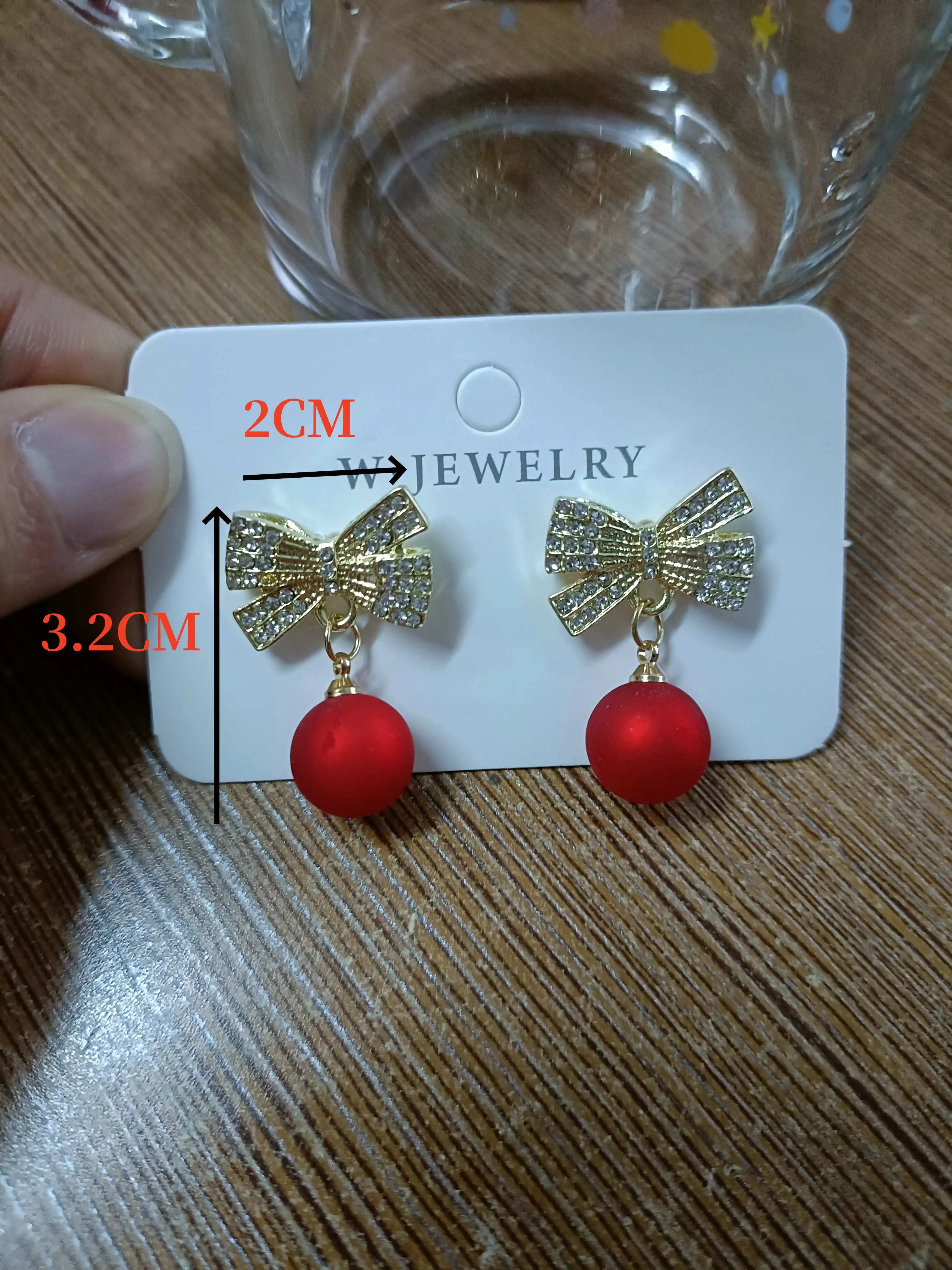 fsahion crystal bow knot drop earrings for women exquisite red pearl bowknot earring party christmas new year jewelry gifts