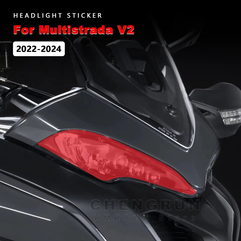 Transparent Headlight Stickers For Ducati Multistrada V2 2022 2023 2024 Motorcycle Head Light Decals Protective Accessories