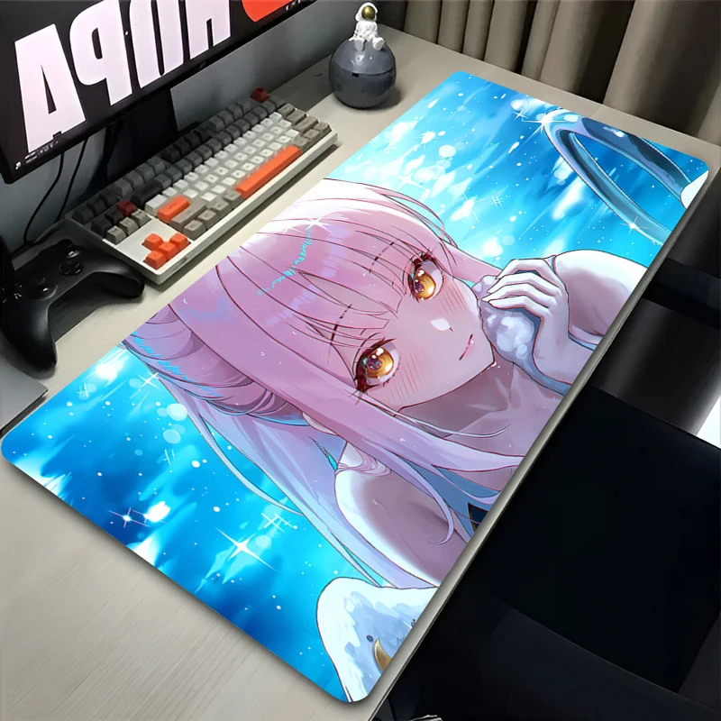 

Mouse Pad Large Blue Archive Misono Mika Computer Office Game Table Mats Rubber Anti-slip Gaming coaster Long Desk Pads Mousepad
