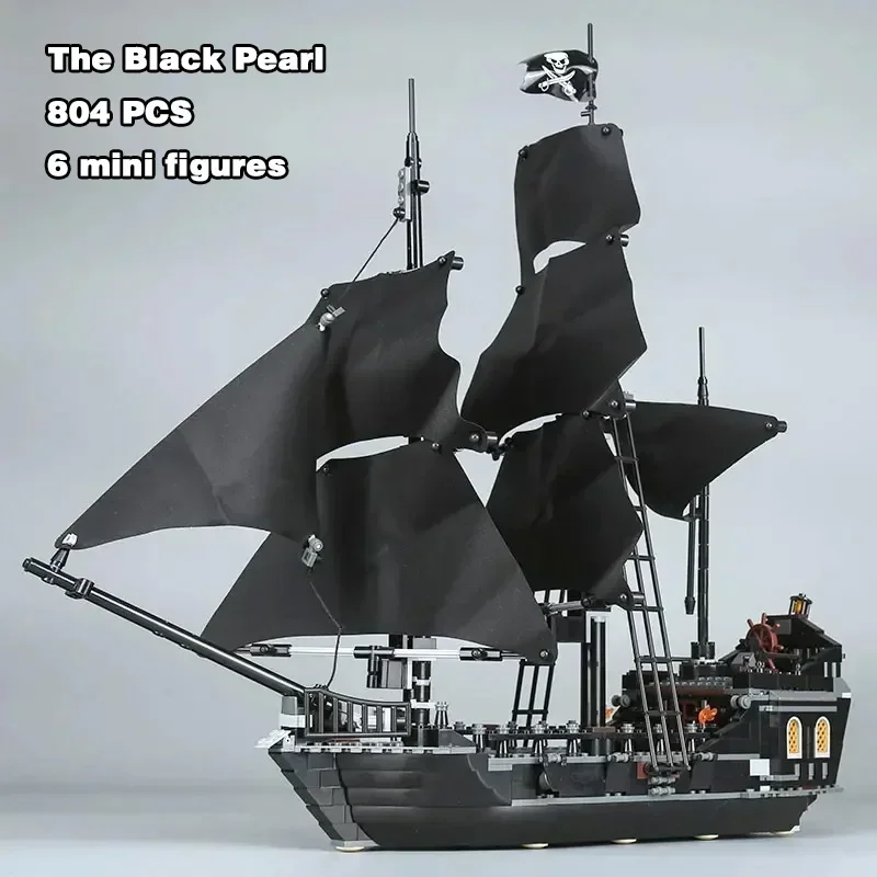 Pirates The Black Pearl And Queen Anne's Revenge Ship Model blok bangunan mainan bata bongkar pasang hadiah anak-anak cocok dengan MOC 4195 4184 Set