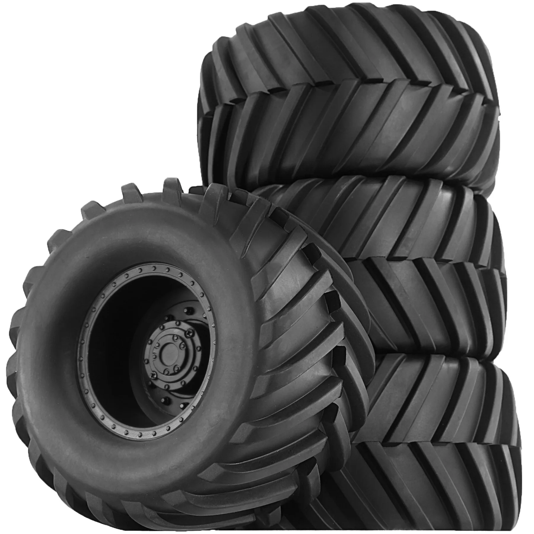 4PCS/RC Wheel Rim&Rubber Tires for 1/10 RC Monster Truck Car Tamiya HSP HPI Kyosh HPI Tamiya Kyosho RC Car - Image 2