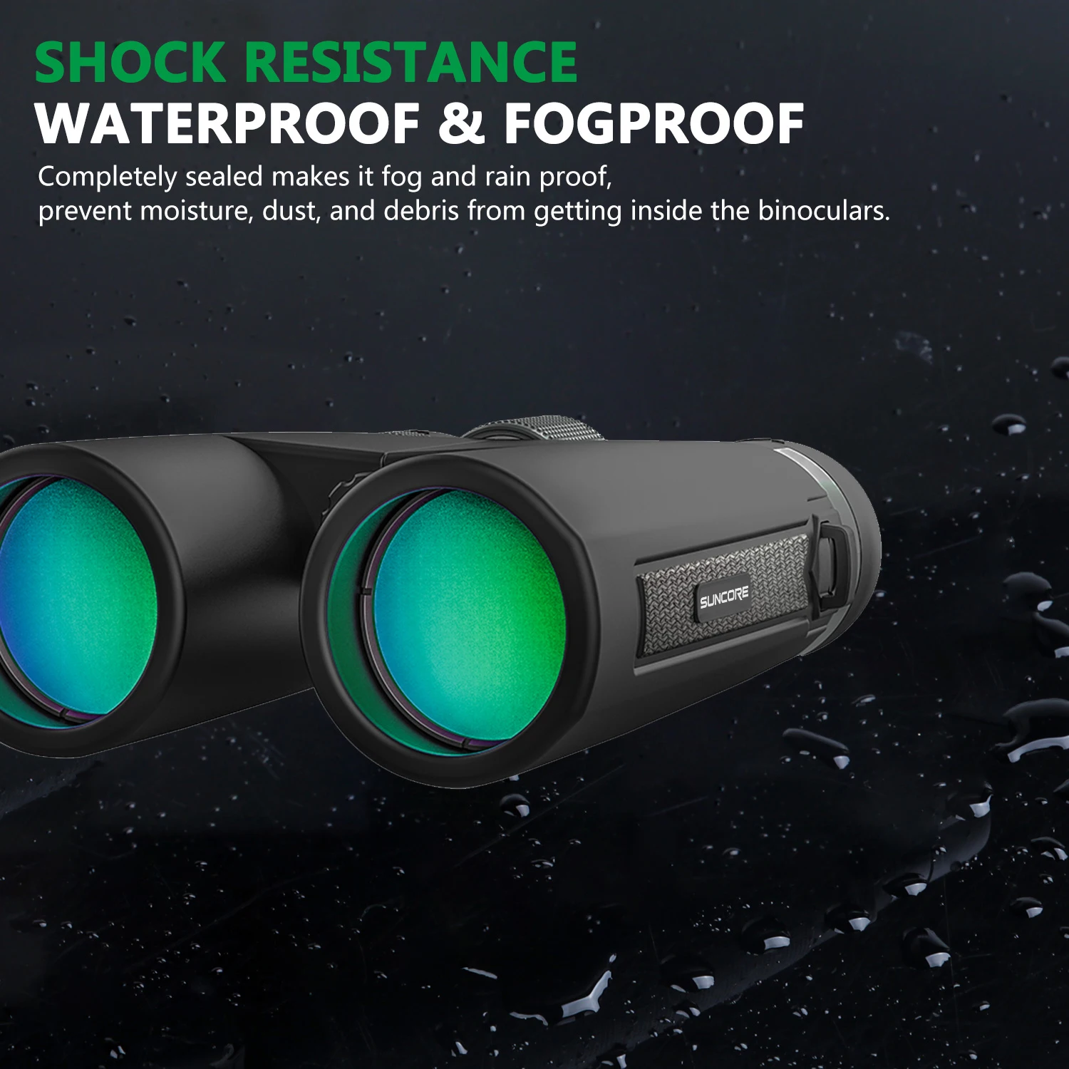 مناظير عالية الدقة 12 × 42 للبالغين تعمل بالطاقة العالية مع محول الهاتف وحامل ثلاثي القوائم، مناظير مقاومة للماء فائقة السطوع BAK4 لـ Bir