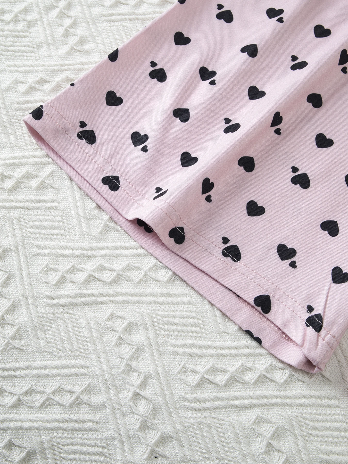 2-teiliges Set aus süßen und niedlichen Kurzarm-Shorts für Teenager-Mädchen, lässiges und vielseitiges Schlafanzug-Set für Mädchen in der Mittelstufe – Detail 18