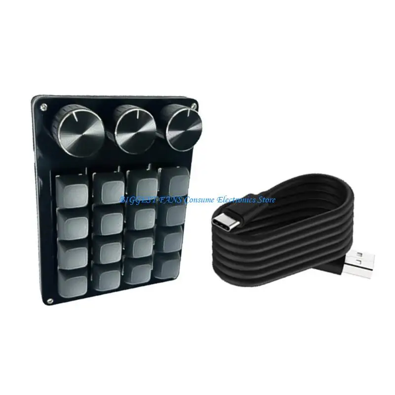 Customs Keypad with 16 Programmable and 3 Adjustment Knobs Keypad
