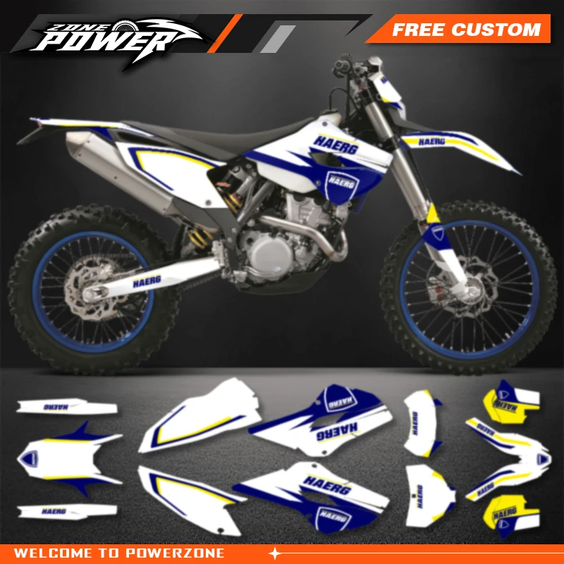 Powerzone Motorcycle Graphics Decals Sticker Kits for HUSABERG FE TE  2013 2014 Background Custom Number Name 9