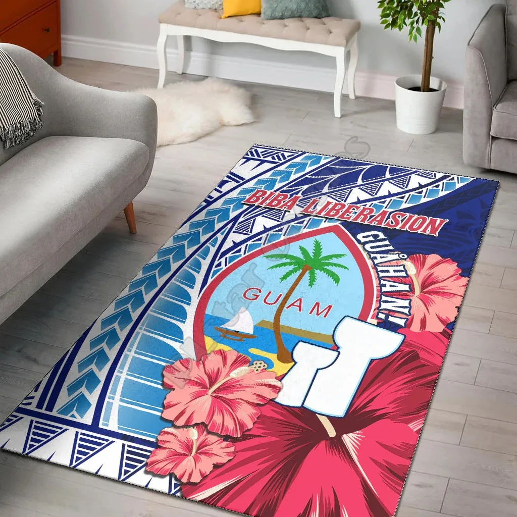 

Guam Chamorro Area Rug Happy Liberation Day Latte Stone Carpet 3D All Over Printed Rug Home Decoration Themed Living Room Carpet