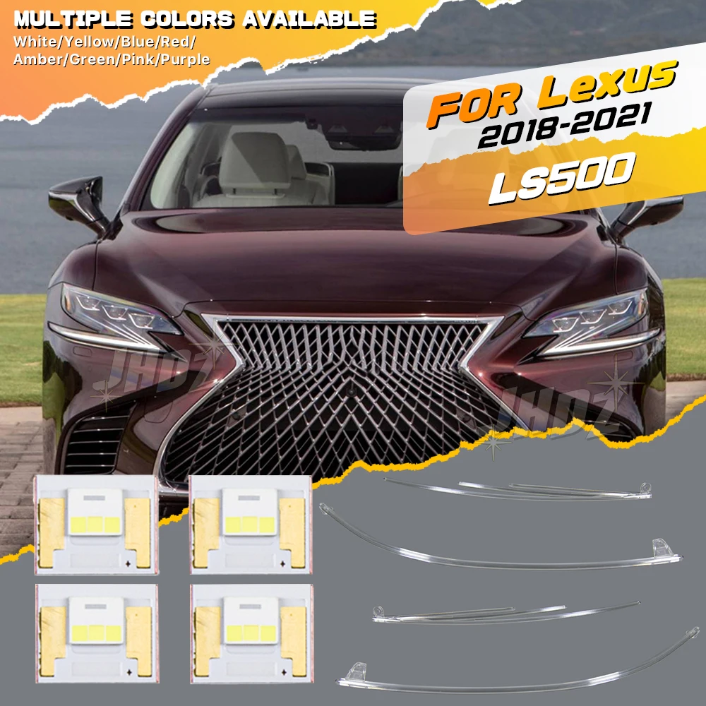 

Белые светодиодные чип-платы Angel Eyes DRL для Lexus LS500 LS500h 2018-2021, дневные ходовые огни, трубка, направляющая полоса света