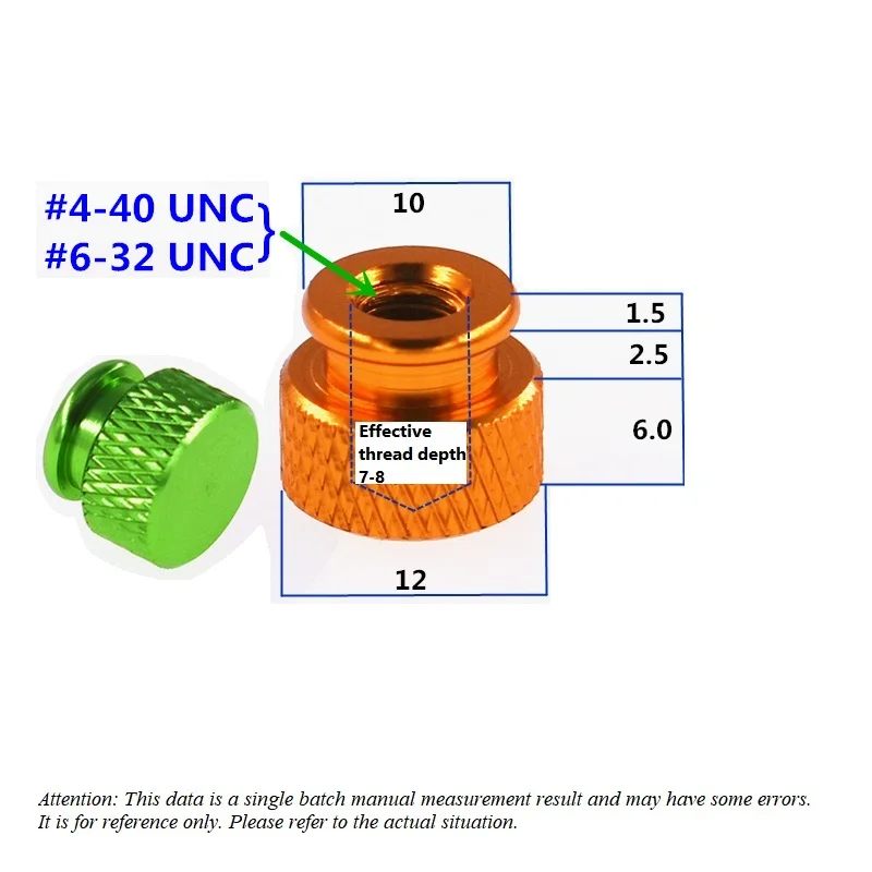 Single Pass  Aluminium Alloy Knurled Thumb Nuts #4-40 #6-32 Thin/Tall Types Hand Grip Knob Step Nut New Listing