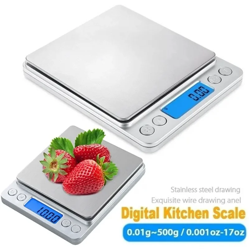 1kg/2kg/3kg LCD Digital Kitchen Scale Mini Pocket Stainless Steel Precision Jewelry Electronic Balance Weight Measuring Scale