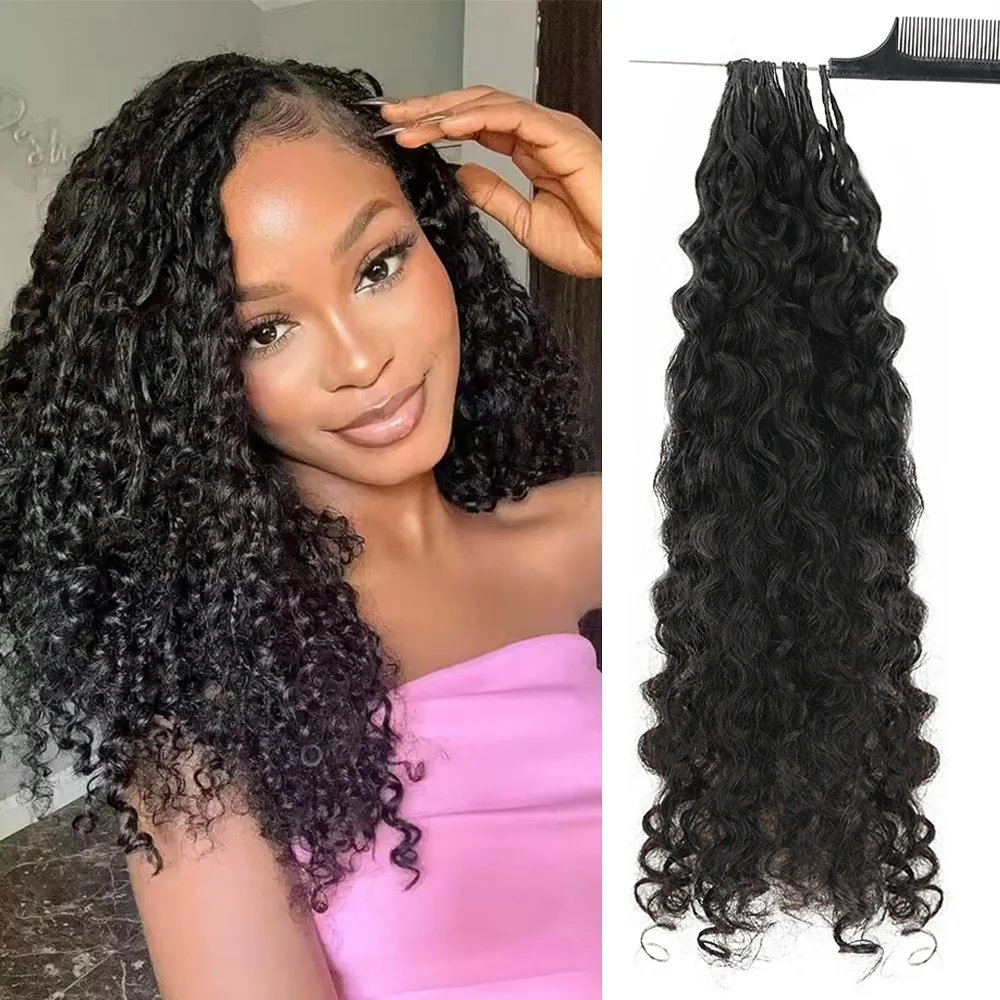 

Наборы кудрявых волос для плетения крючком из натуральных волос бирманского происхождения, 100% натуральные волосы, предварительно разделенные, невидимые крепления для наращивания волос крючком