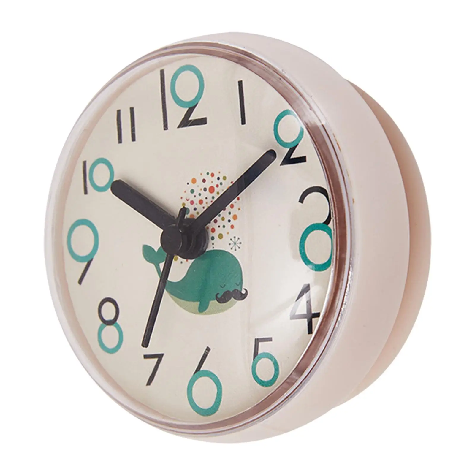 Bathroom Shower Clock,Silent Wall Hanging Decoration Home Decor with Suction Cup Waterproof Round Clock for Refrigerator Cabinet