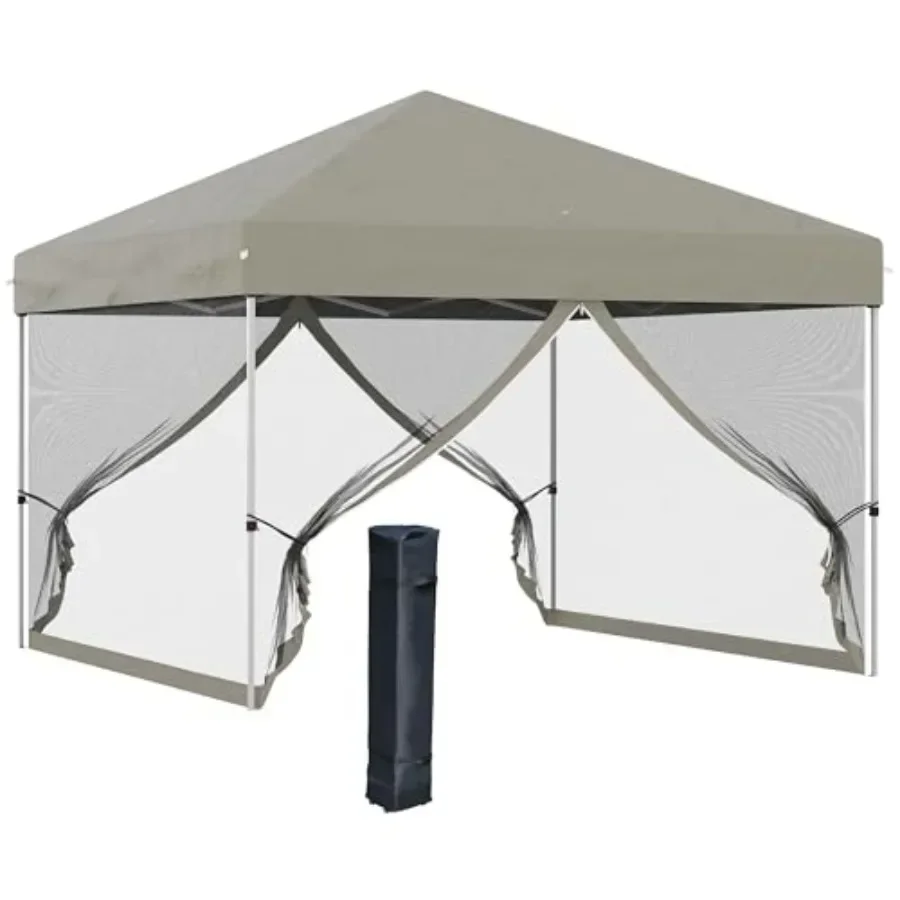 

10' x 10' Pop Up Tent Tents for Parties with Wheeled Carry Bag Sn House Room Height Adjustable Portable Gazebo for Outdoor Gar