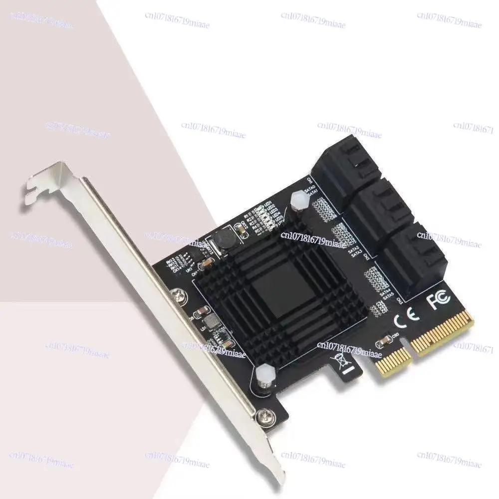 PCIE to 6-port SATA3.0 expansion card, computer chassis SATA array adapter card, high-speed card