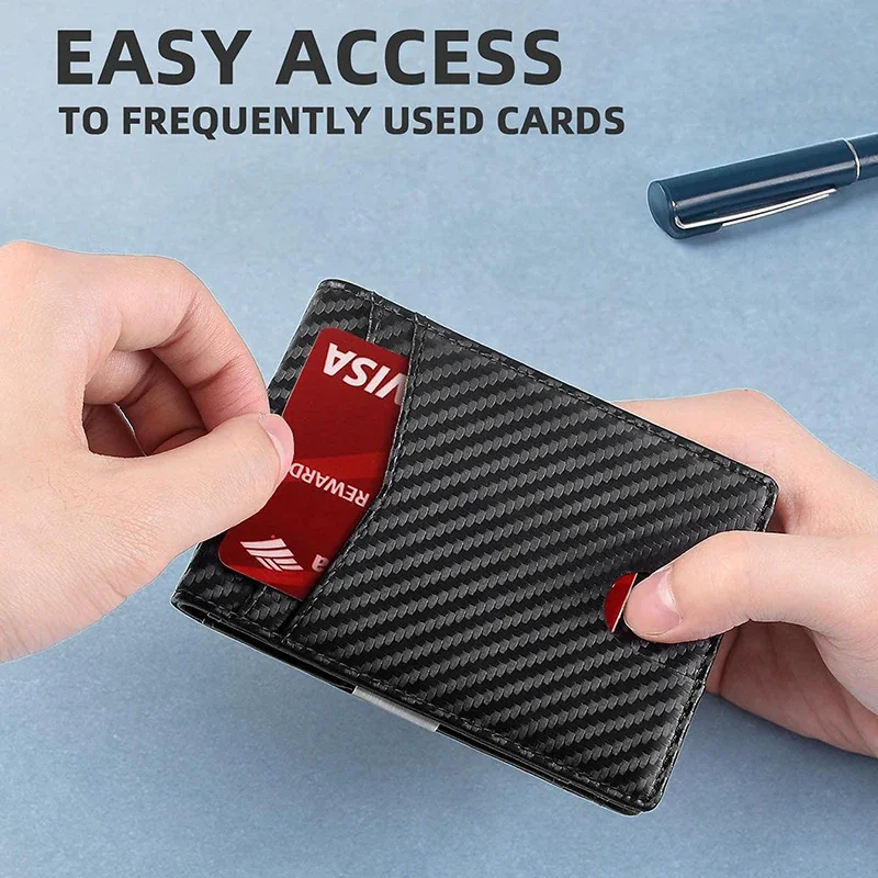 Unisex New Design 100% Inner Outer Genuine Leather Anti-theft Brush RFID Men's Card Holder Cards Bag Holders Package Purse Case