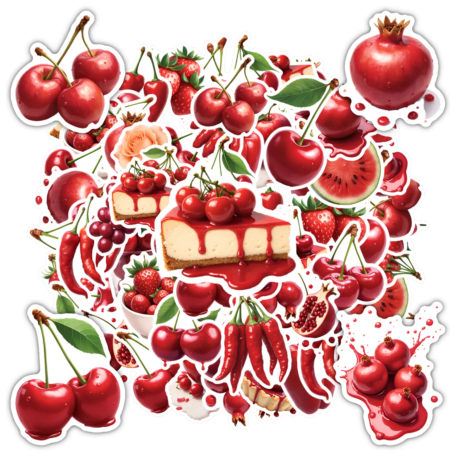 

35 шт.-50 шт. химерные наклейки с природой, реалистичные свежие наклейки, игрушечные наклейки с вишней для гитары, сделай сам, скейтборд, ноутбук, сделай сам