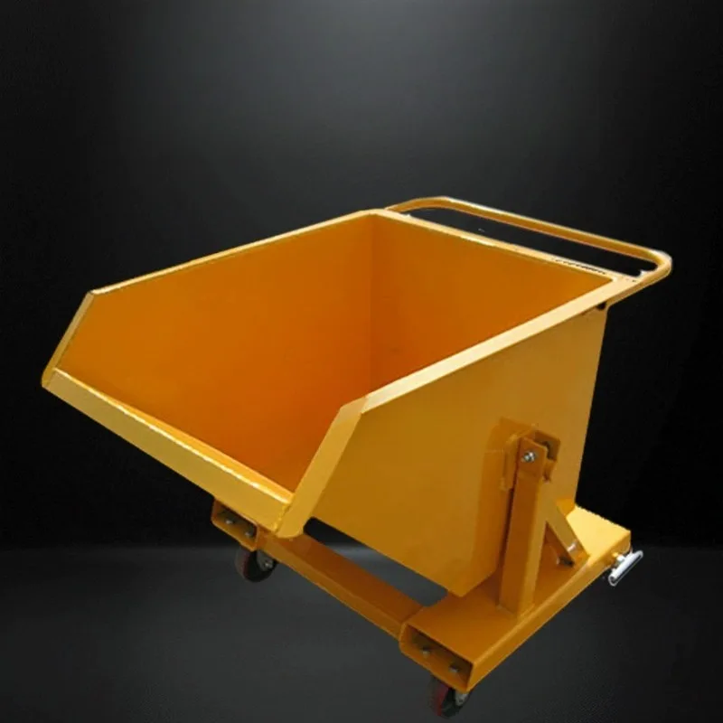 Dual Purpose Scrap Iron Dump Cart Forklift Manual Mobile Trolley Industrial Material Transfer Handling Transport Bucket Car