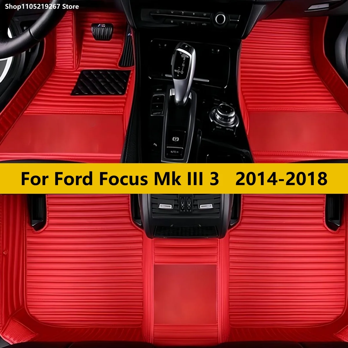 

Car Floor Mats For Ford Focus Mk III 3 2014 2015 2016 2017 2018 Auto Front Rear Row Full Set Leather Carpet Pads Foot Mat