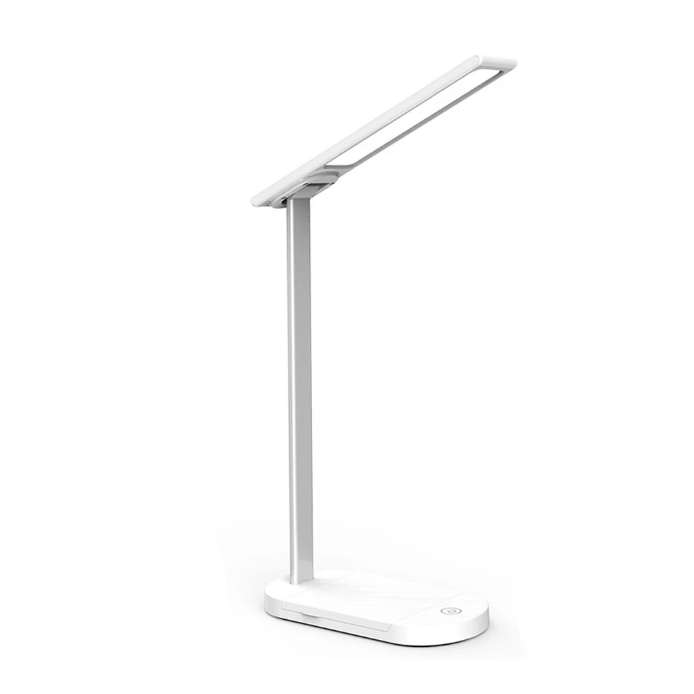 

Desk Lamp, LED Desk Lamp with USB Charging Port, Wireless Charger, Desk Lights for Home Office, Eye-Caring White