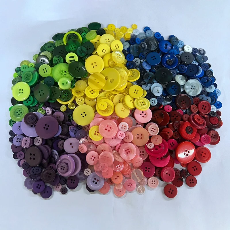 1200-1500Pcs Resin Buttons Sewing Button Assorted Sizes For Sewing DIY Manual Button Painting Handmade Ornament Buttons Durable