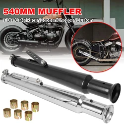 Motorcycle Muffler Pipe Universal 540mm Motorbike Retro Tail Exhaust Pipe Muffler Modified Exhaust Pipe 37mm 40mm 42mm For Honda