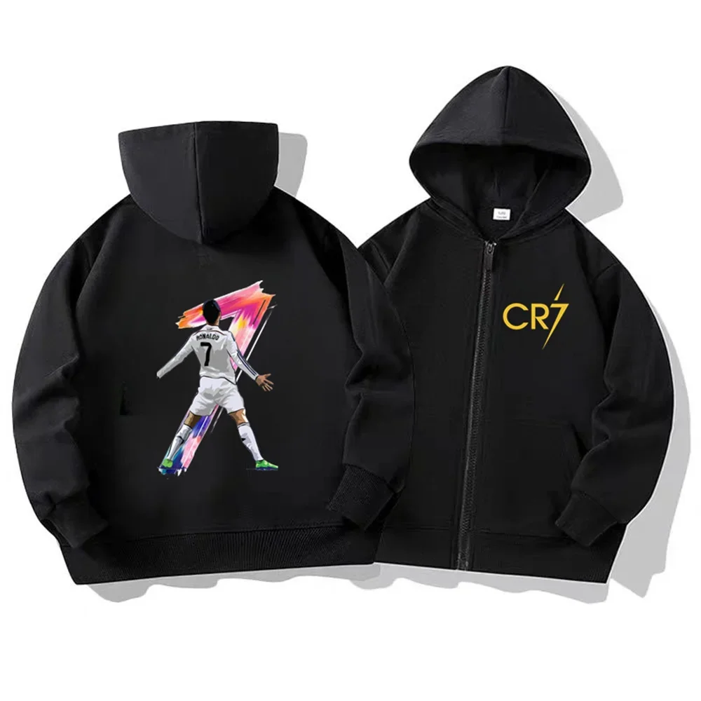 

Hot Soccer Star Sweatshirt Boys Girls Hoodie Children's Clothing Coat CR7 Children's Clothing Ronaldo Zipper Jacket